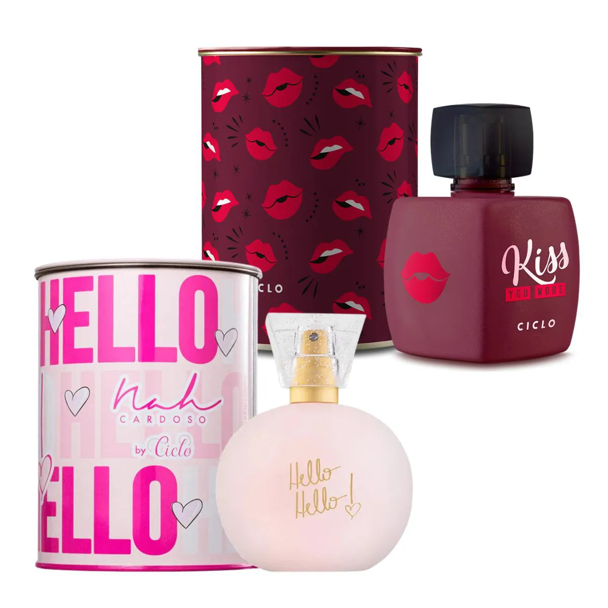 Kit Hello Hello Ciclo Deo Colônia 100ml - Colônia Feminina + Kiss You More Ciclo Deo Colônia 100ml - Colônia Feminina