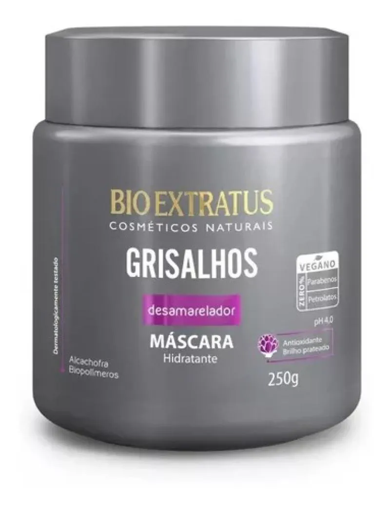 Máscara Desamareladora Cabelos Grisalhos 250Ml  Bio Extratus