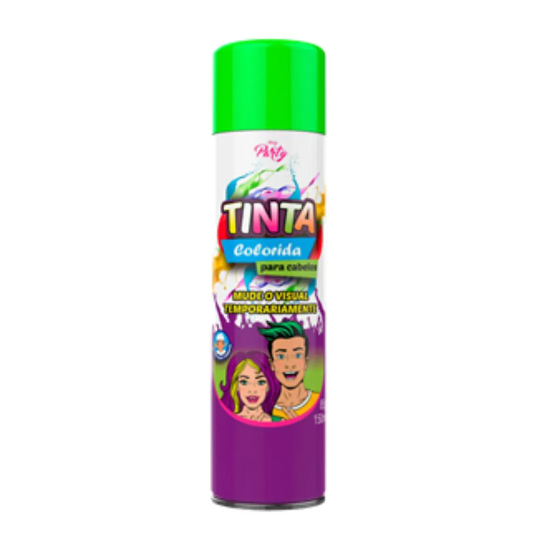 Tintura Capilar Spray Temporária Cor Verde 150Ml  My Party