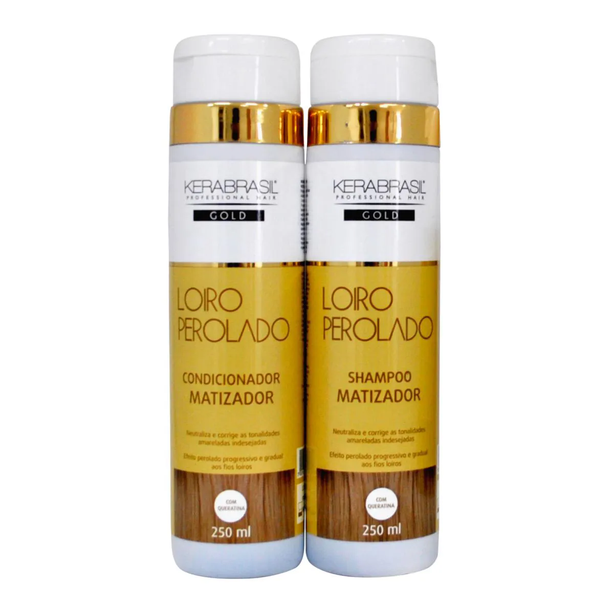 Kit Loiro Perolado Shampoo e Condicionador Gold  Kerabrasil