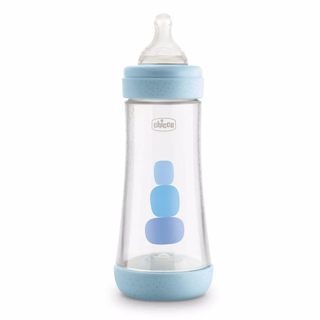 Mamadeira Perfect 5 300Ml Fluxo Rápido Chicco Azul