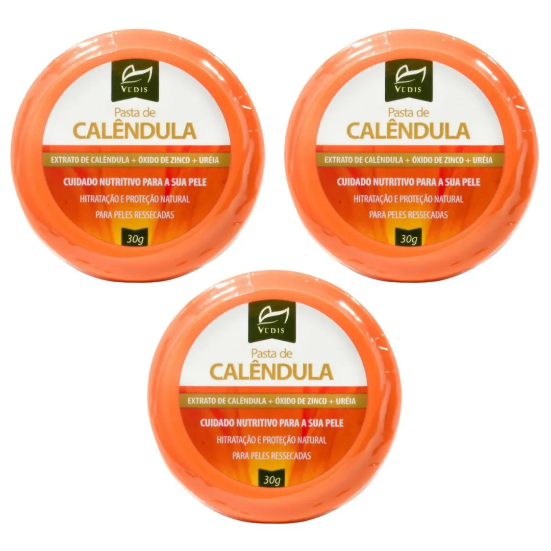 Kit C3 Pasta de Calêndula Peles Secas Ressecadas 30G – Vedis