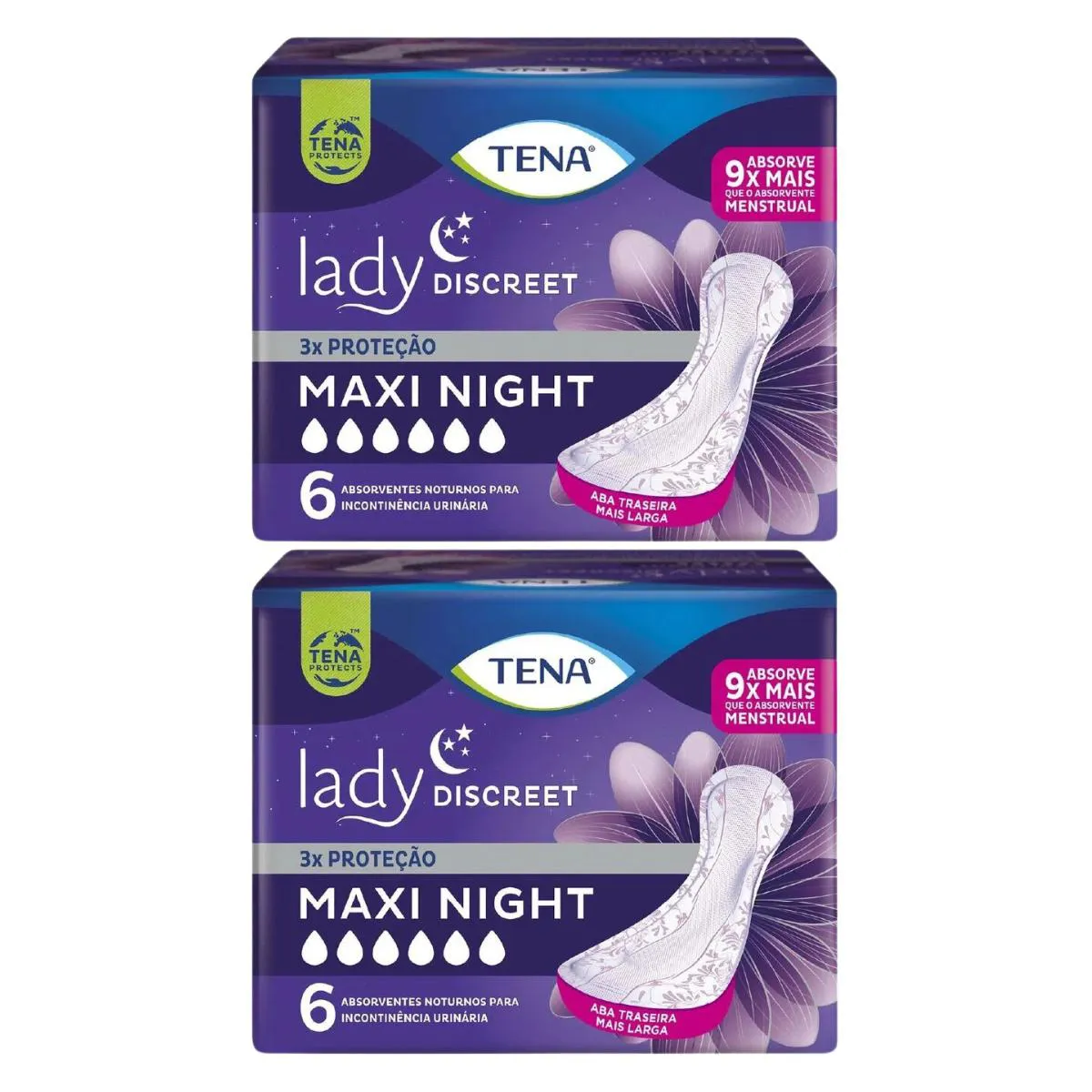 Kit C2 Absorvente Lady Discreet Maxi Night C6 Seco – Tena