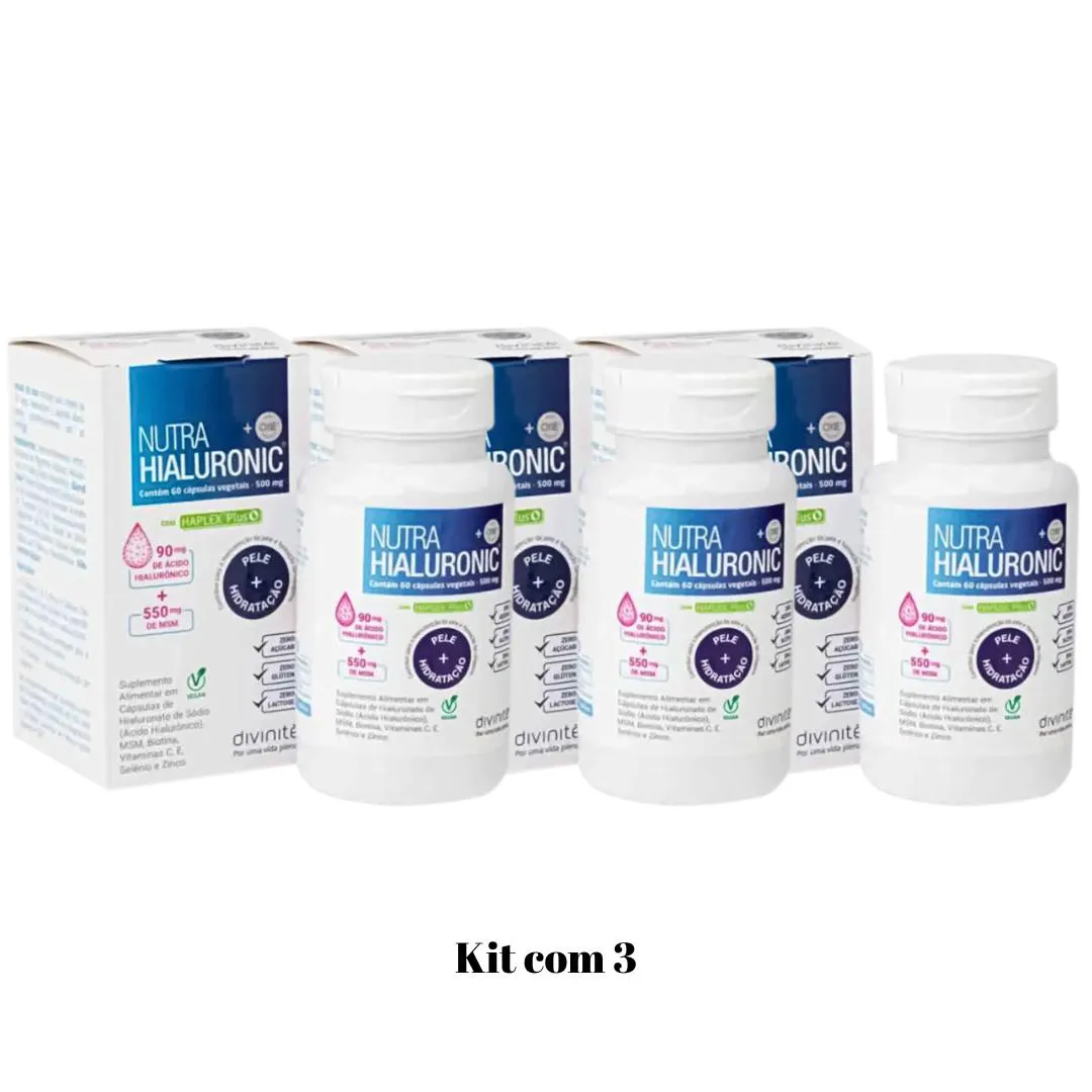 Kit com 3 Vitamina Nutra Hialuronic Plus 60Cps  Divinitè