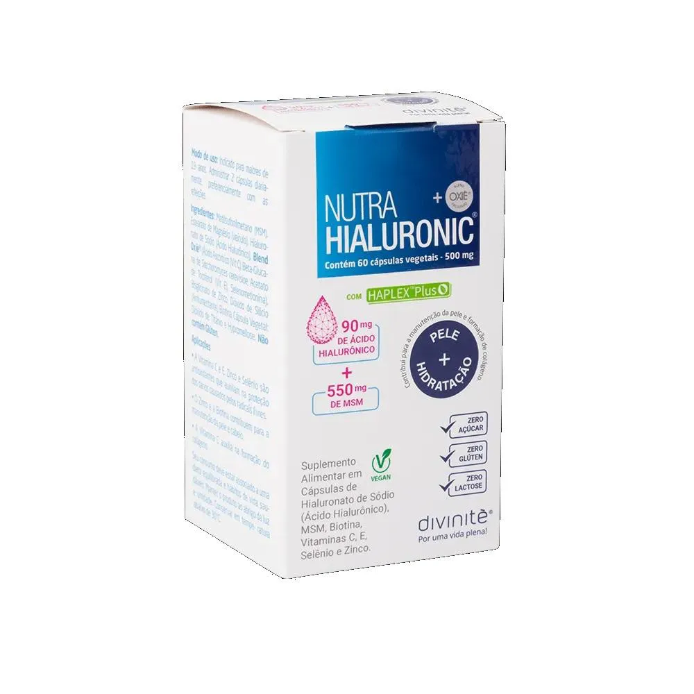 Vitamina Nutra Hialuronic com Haplex Plus 60Cps  Divinitè