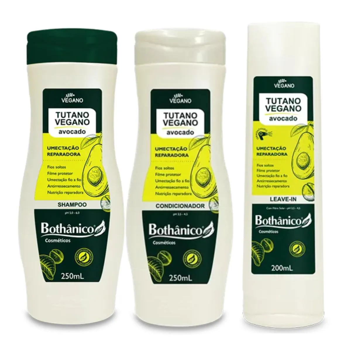 Kit Sh+Cond+Leave-In Tutano Vegano Avocado - Bothânico