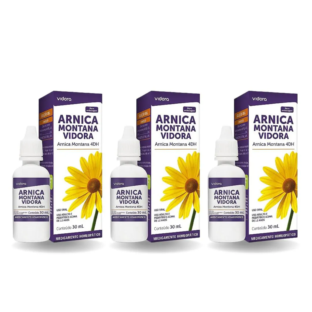 Kit com 3 Arnica Montana 4Dh Solução 30Ml – Vidora