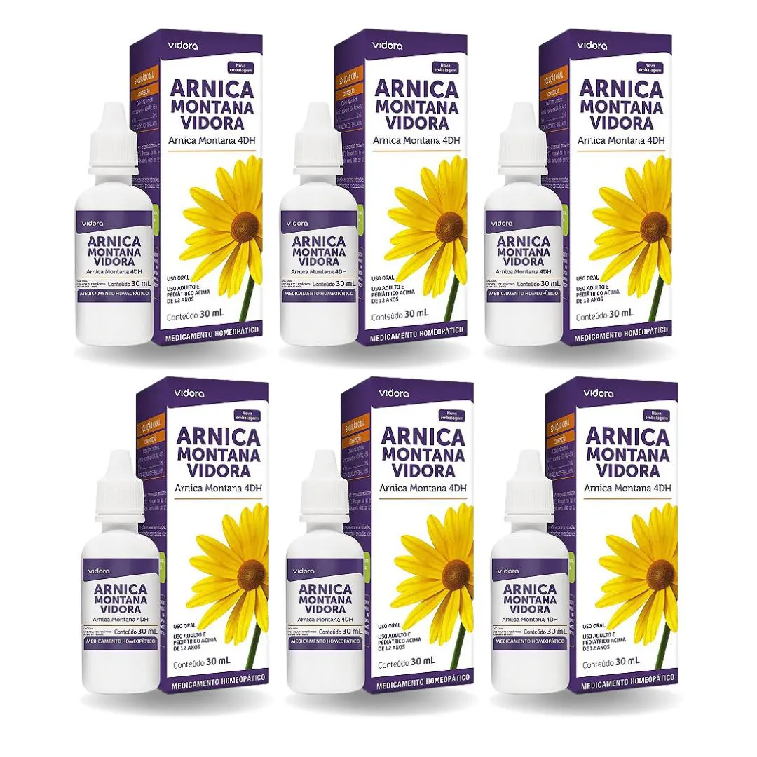 Kit com 6 Arnica Montana 4Dh Solução 30Ml – Vidora