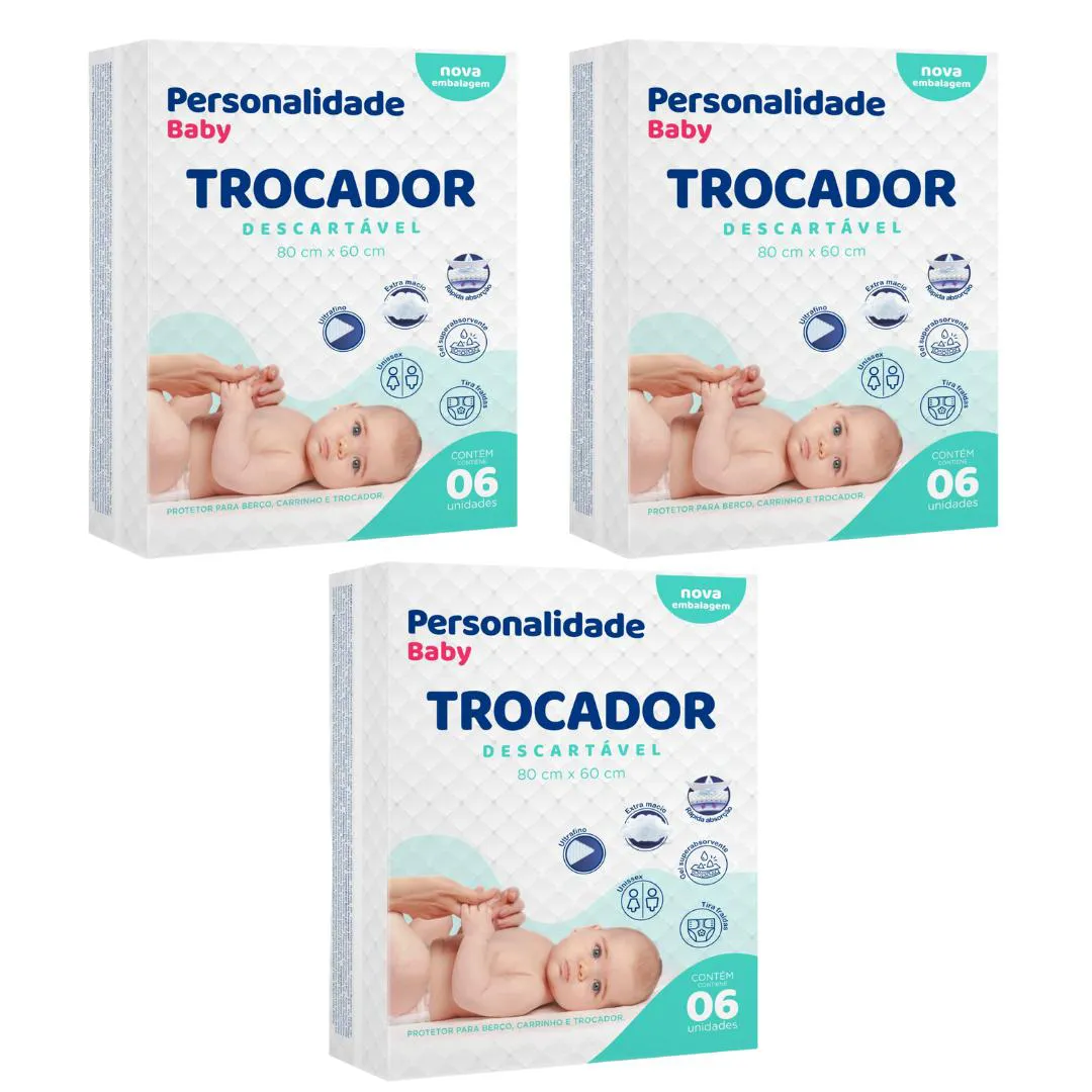 Kit Trocador Descartável Personalidade Baby 6 unidades 3 Pacotes