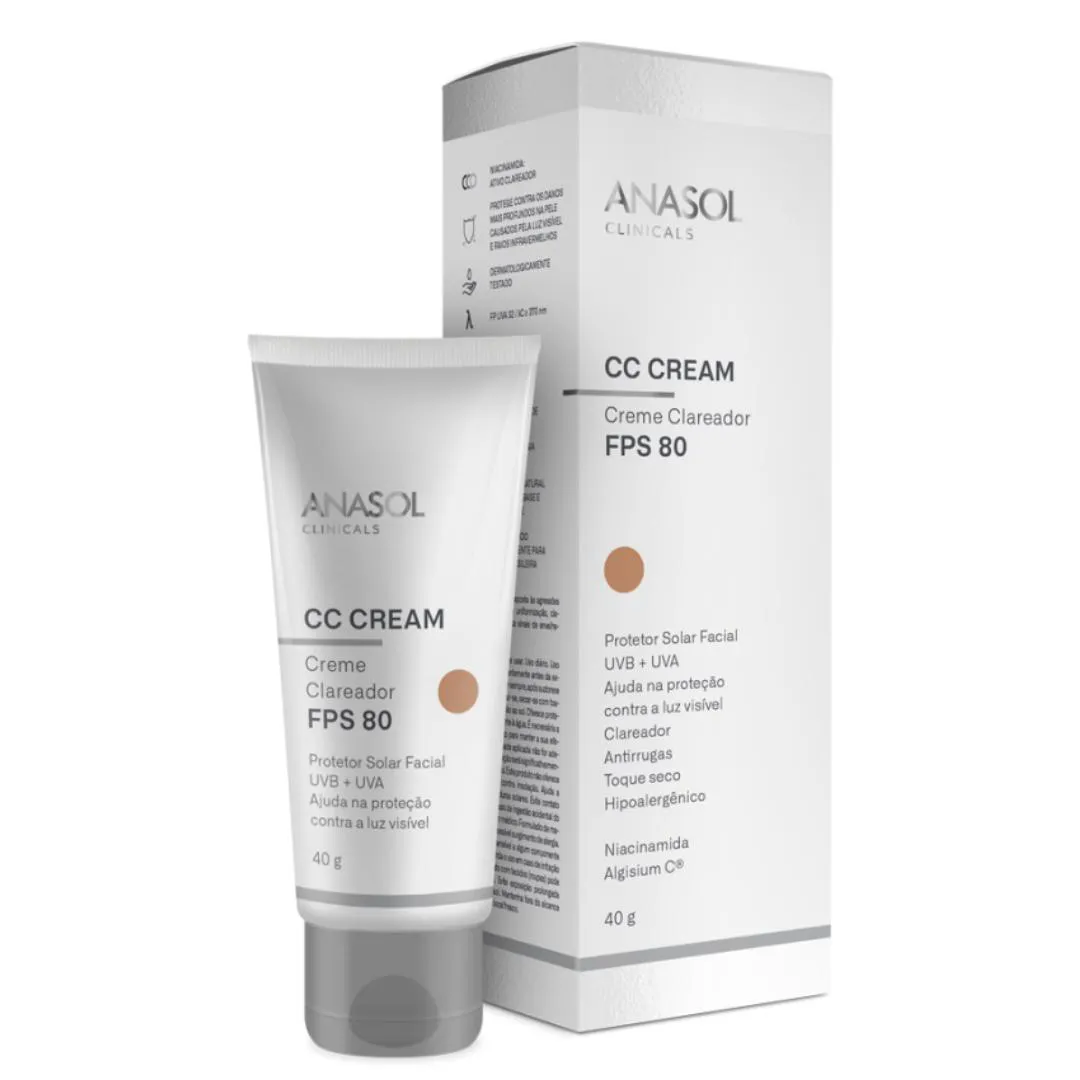 Cc Cream Clareador com Cor Fps80 40G  Anasol