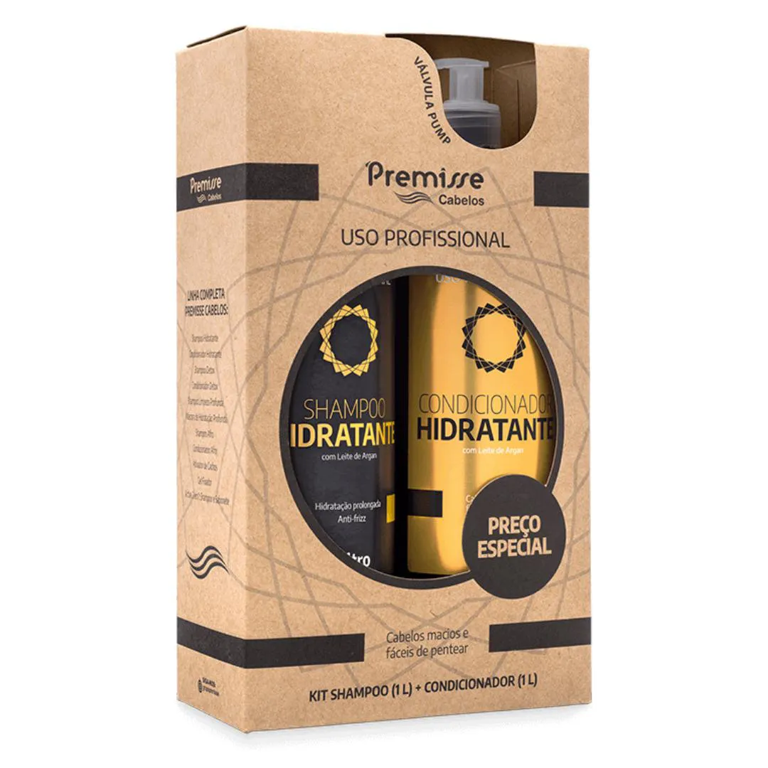 Kit Shampoo 1L com Condicionador 1L Hidratante - Premisse