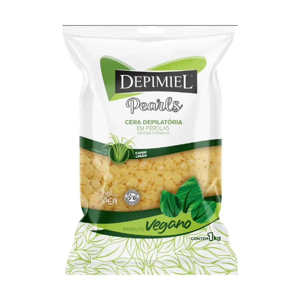 Cera Quente Depilação Vegana Capim Limão Depimiel 1000Gr