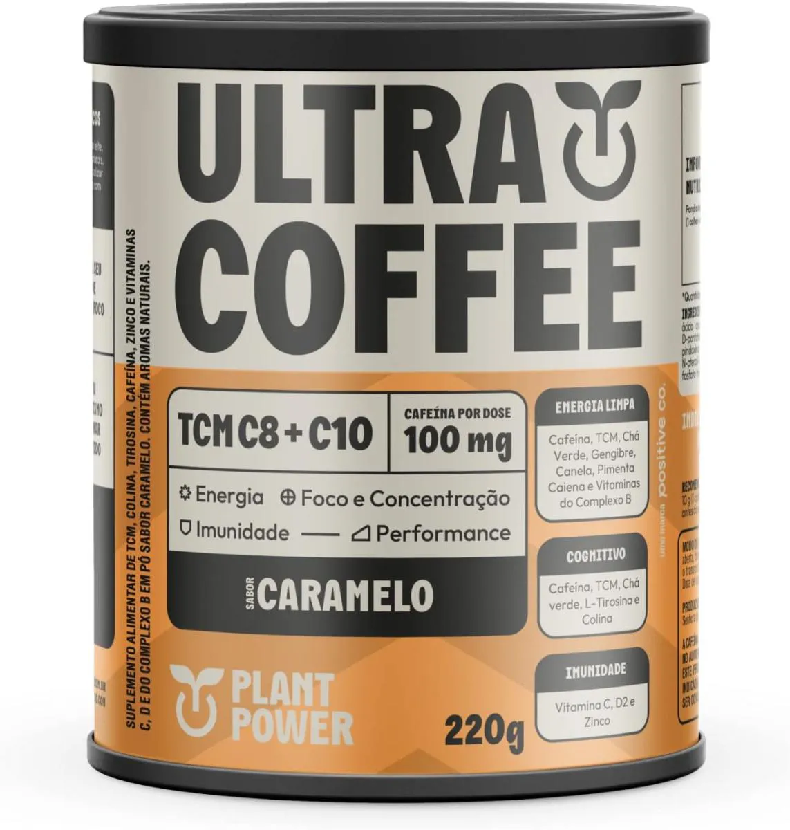 Ultracoffee Caramelo 220G Lata Plant Power