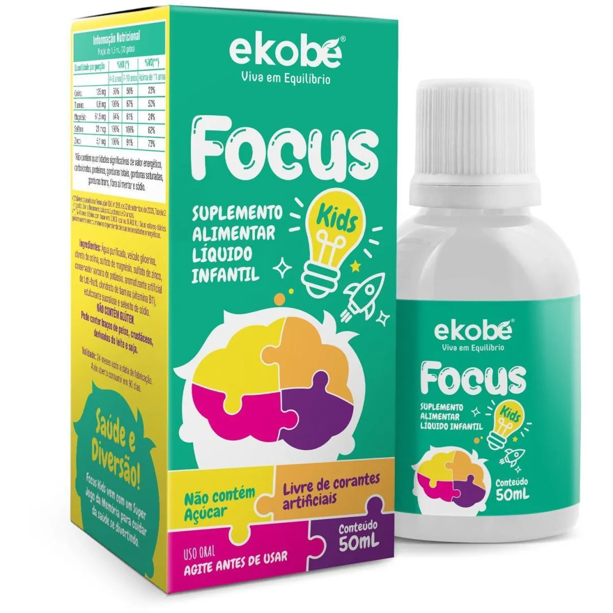 Focus Kids Sabor Tutti-Frutti 50Ml Ekobé