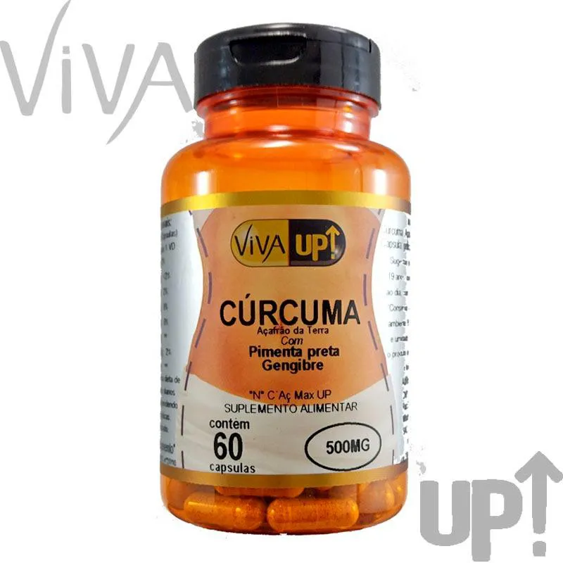 Cúrcuma Pimenta Preta Gengibre  60 Cápsulas de 500 Mg