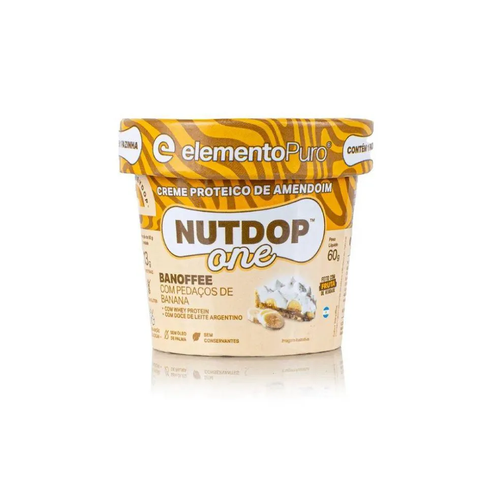 Nutdop One Pasta de Amendoim (60G) - Sabor: Banoffee C/ Pedaços de Banana