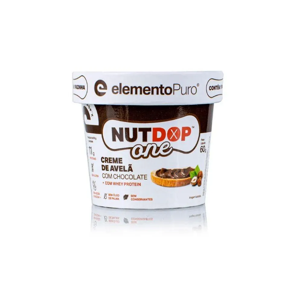 Nutdop One Pasta de Amendoim (60G) - Sabor: Creme de Avelã C/ Chocolate