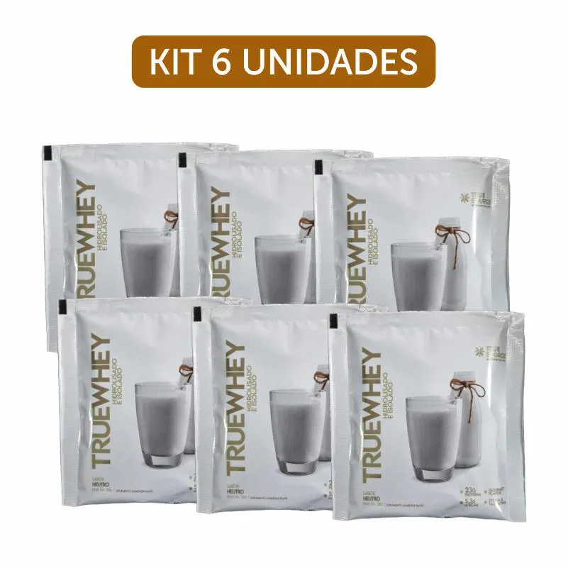 Kit 6X: Proteína True Whey Neutro Sachê True Source 28G