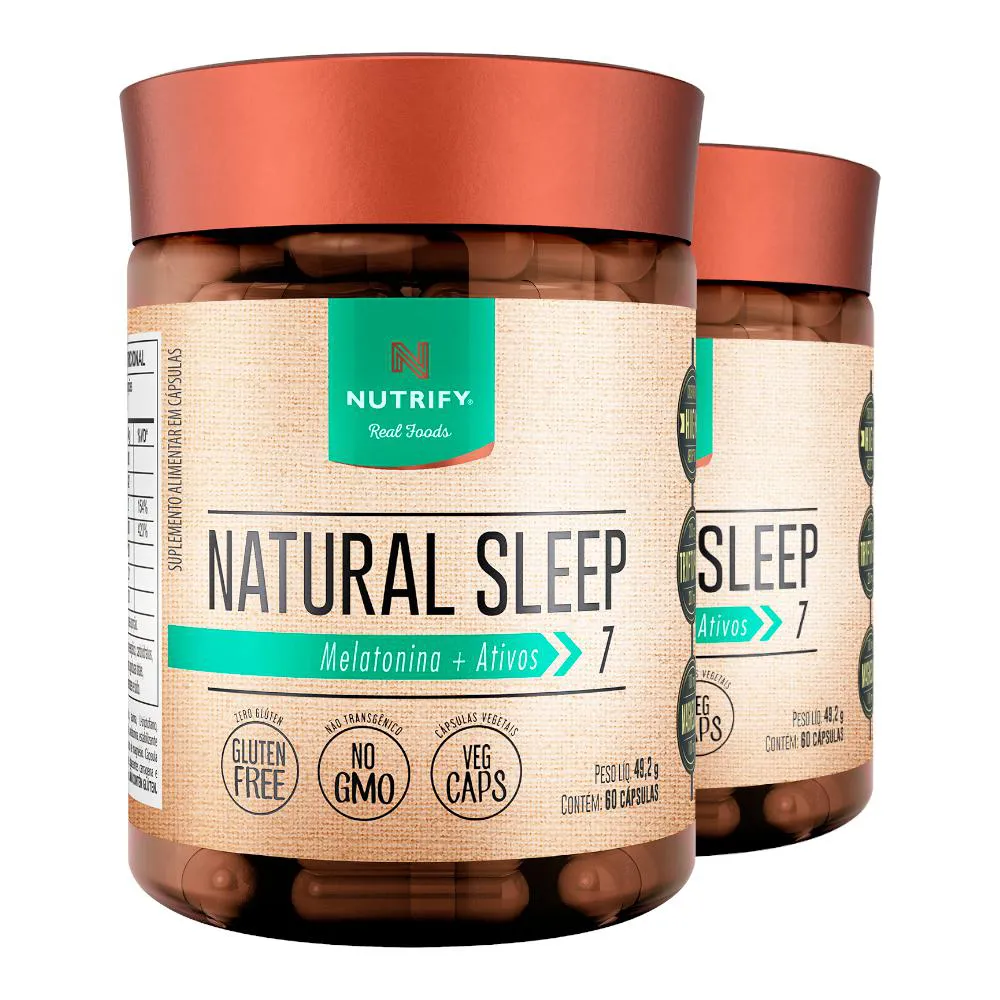 KIT 2 NATURAL SLEEP MELATONINA NUTRIFY 60 CáPSULAS