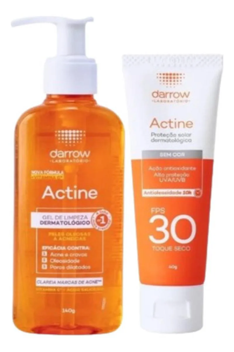 KIT FACIAL DARROW ACTINE PROTETOR + GEL DE LIMPEZA