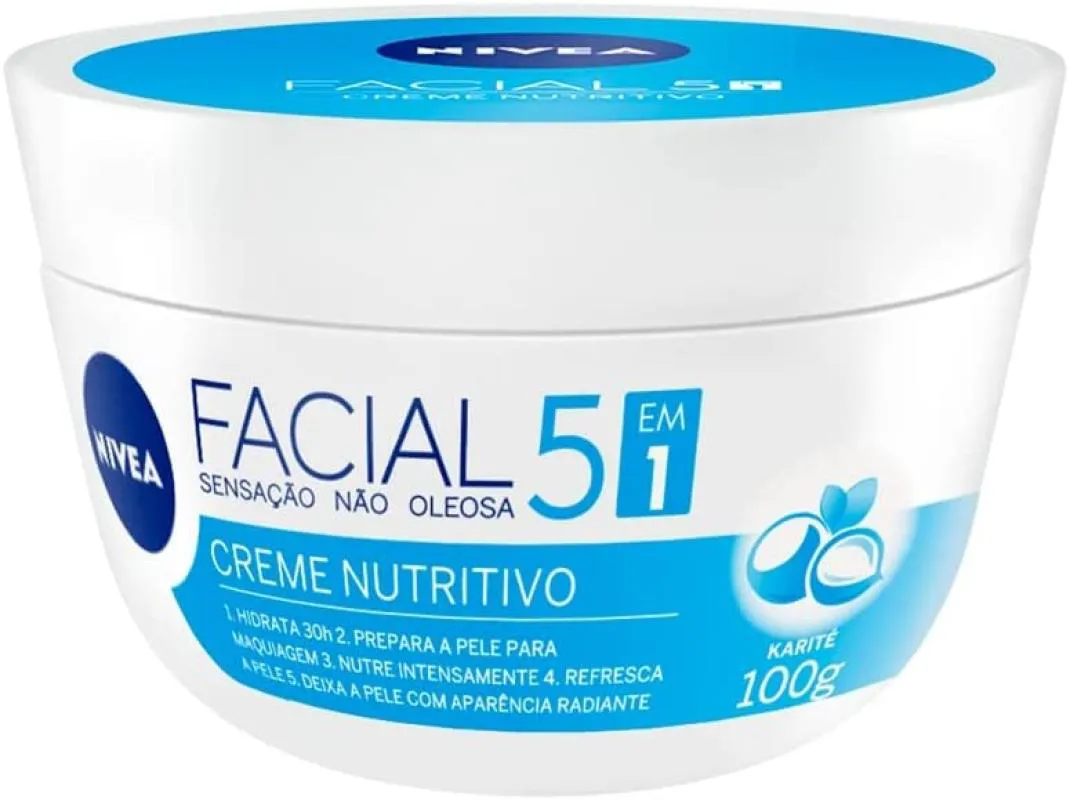 CREME FACIAL NUTRITIVO, NIVEA, 100G, SENSAçãO NãO OLEOSA, 24H DE HIDRATAçãO