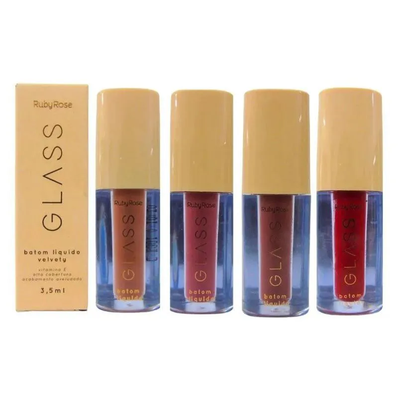 BATOM LIQUIDO VELVETY GLASS - RUBY ROSE Bg07