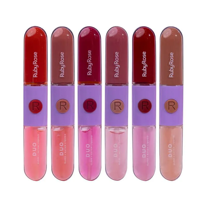 BATOM E GLOSS LIQUIDO DUO 4,8G - RUBY ROSE D01