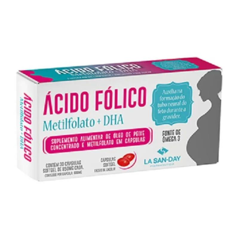 ÁCIDO FóLICO METILFOLATO DHA 30CPS - LA SAN-DAY