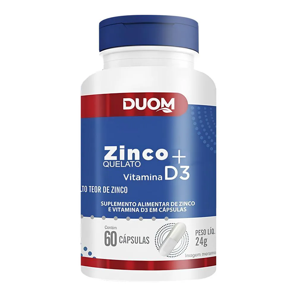 ZINCO QUELATO + VITAMINA D3 60 CáPSULAS - DUOM