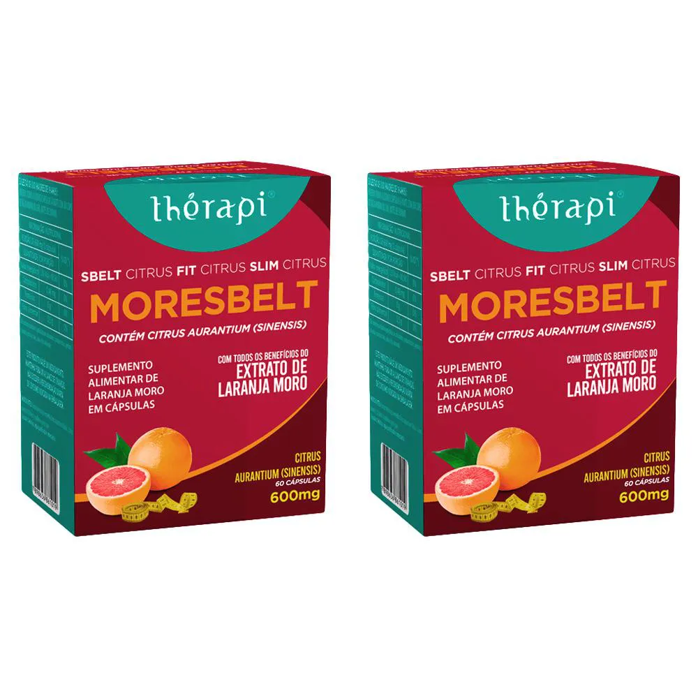 KIT 2 SUPLEMENTO MORESBELT 600MG 60 CáPSULAS - THéRAPI