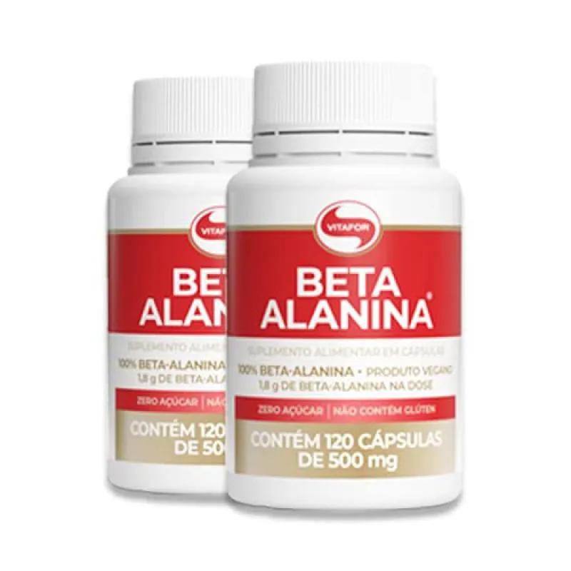 KIT 2 BETA ALANINA CAPSULA VITAFOR COM 120 CáPSULAS CADA