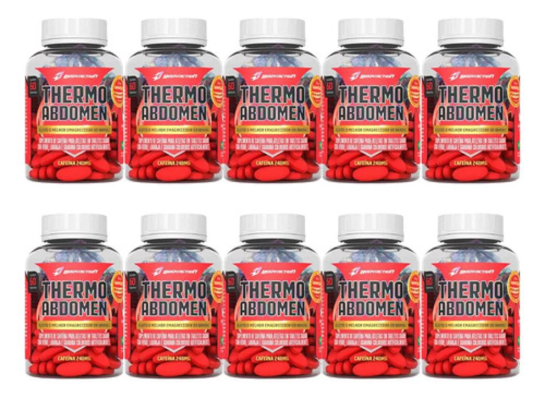 KIT 10X THERMO ABDOMEN 60 CAPS - BODYACTION SABOR SEM SABOR