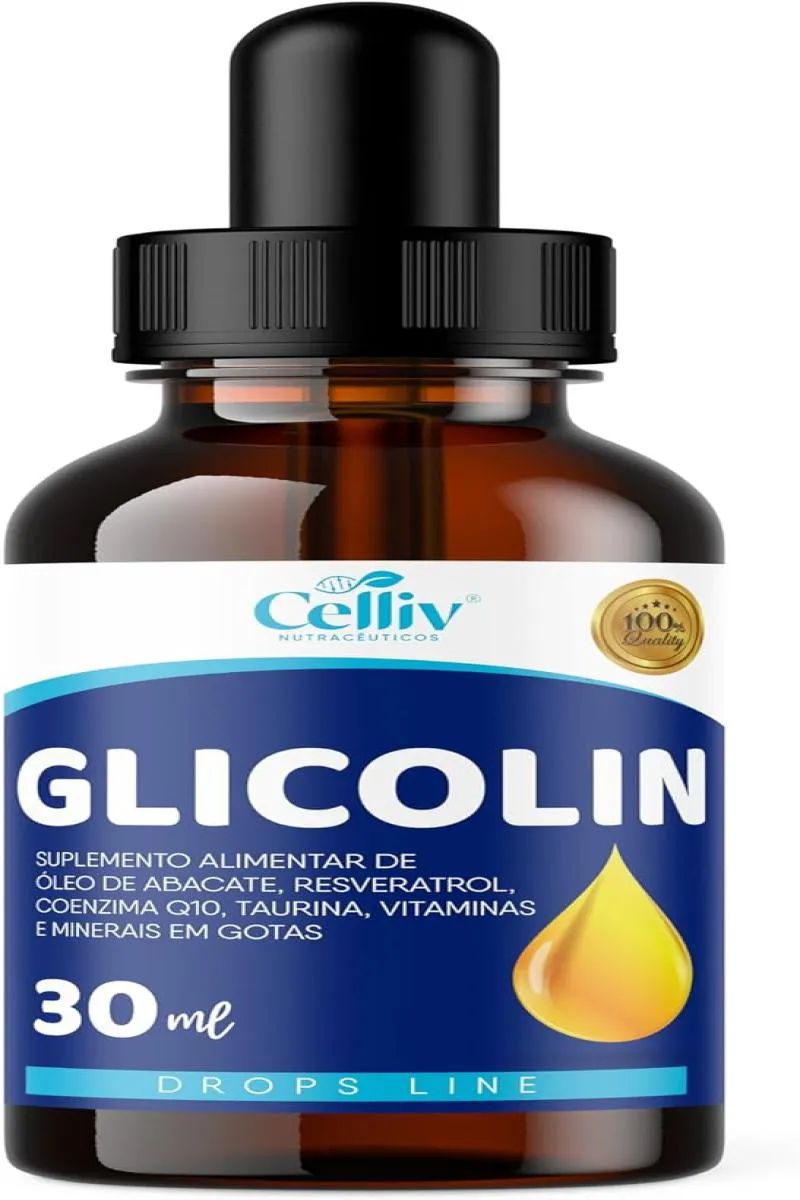 GLICOLIN - ÓLEO DE ABACATE, RESVERATROL, COENZIMA Q10, TAURINA E VITAMS 30ML CELLIV