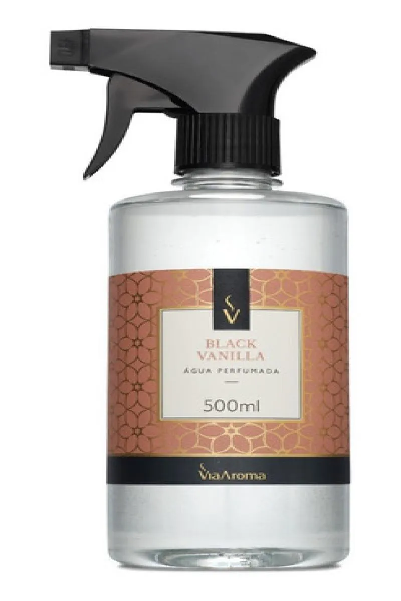 AGUA PERFUMADA PARA ROUPAS E TECIDOS VIA AROMA FRAGRÂNCIAS 500ML Black Vanilla