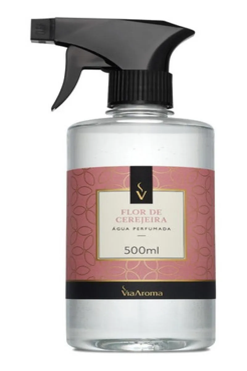 AGUA PERFUMADA PARA ROUPAS E TECIDOS VIA AROMA FRAGRÂNCIAS 500ML Flor DE Cerejeira