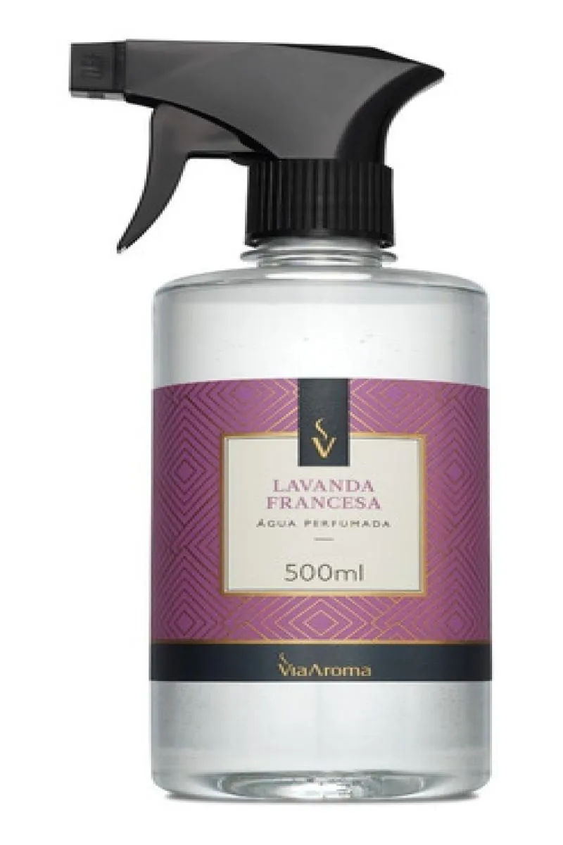 AGUA PERFUMADA PARA ROUPAS E TECIDOS VIA AROMA FRAGRÂNCIAS 500ML Lavanda Francesa