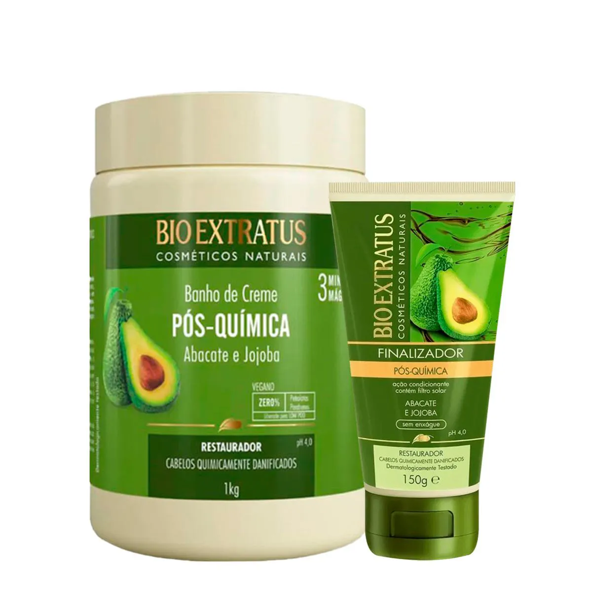 Kit Bio Extratus Pós-Química Banho De Creme G E Finalizador (2 Produtos)