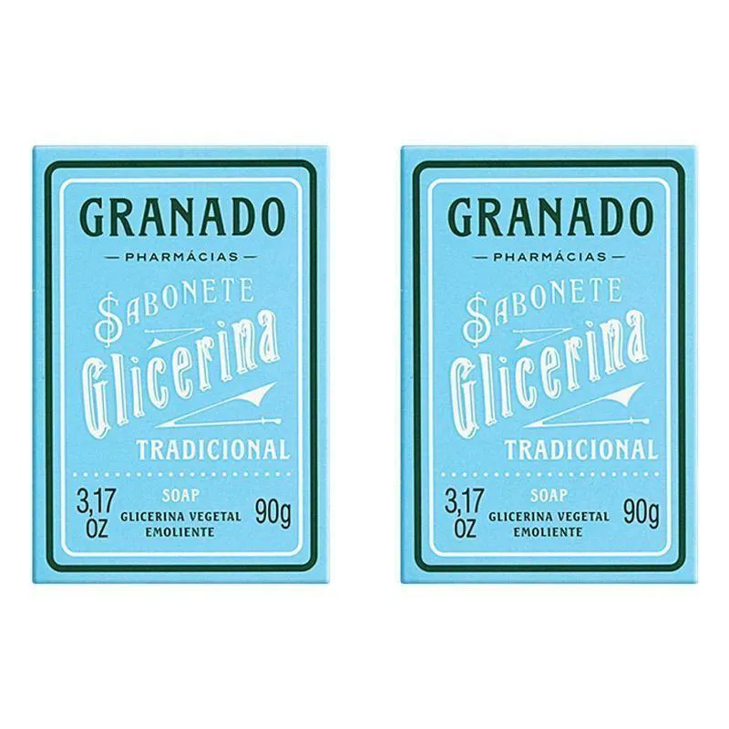 KIT 2 SABONETES EM BARRA GLICERINA TRADICIONAL GRANADO 90G