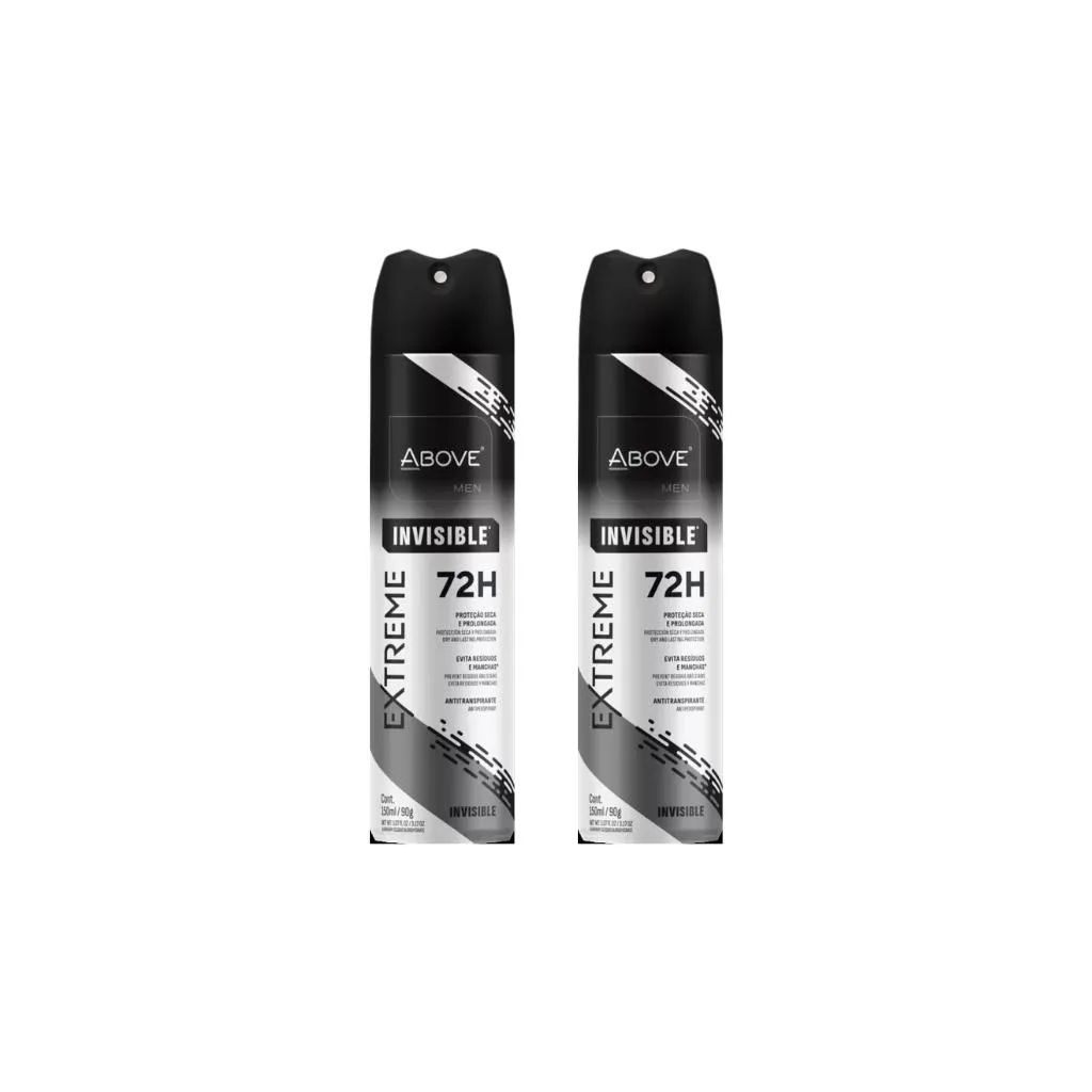 DESODORANTE AERO ABOVE 150ML EXTREME INVISIBLE 72H-KIT C/2UN