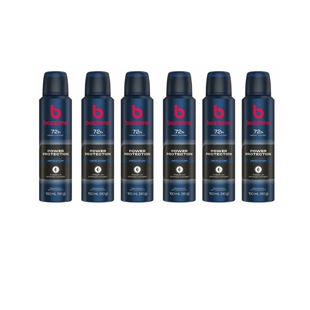 DESODORANTE AERO BOZZANO 150ML POWER P CARVAO ATIVADO-KIT6UN