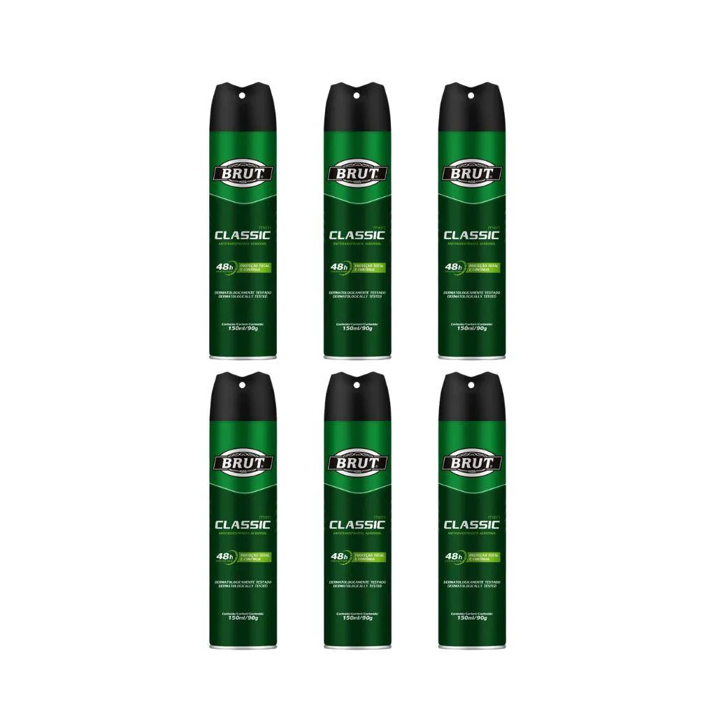 DESODORANTE AERO BRUT 150ML CLASSIC - KIT C/ 6UN