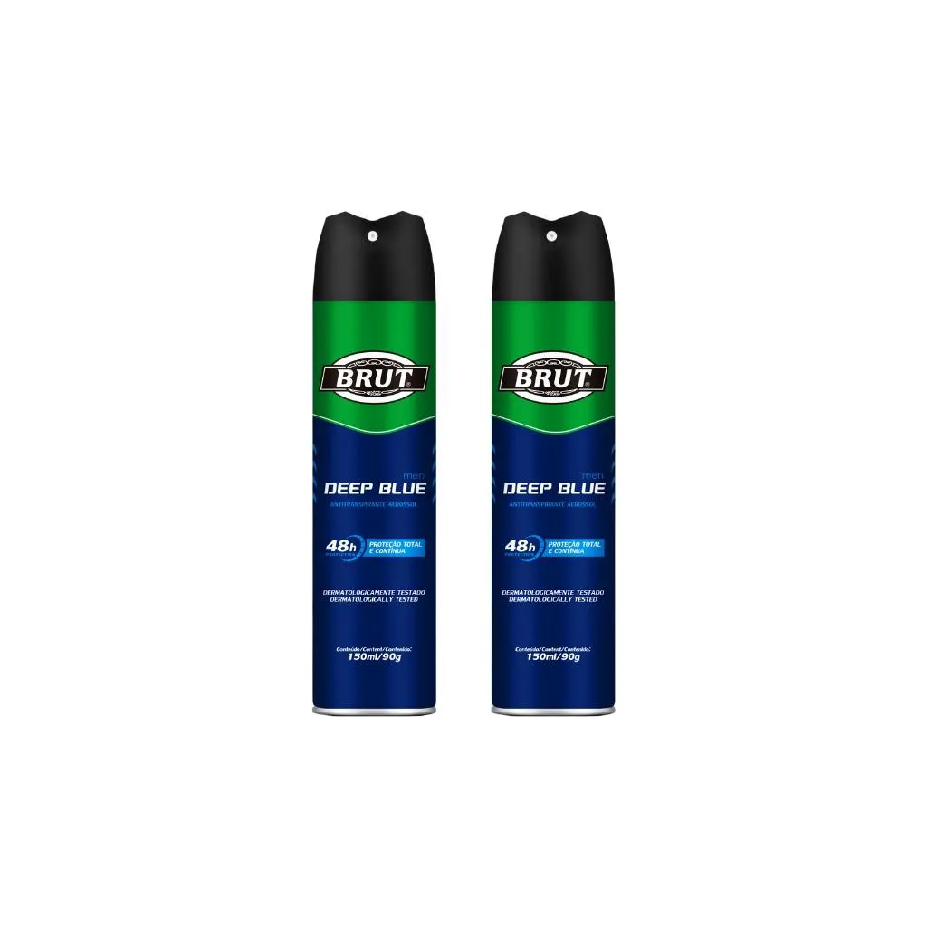 DESODORANTE AERO BRUT 150ML DEEP BLUE-KIT C/2UN