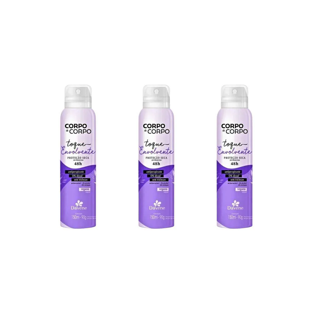 DESODORANTE AERO DAVENE CORPO A CORPO ENV 150ML-KIT C/3UN