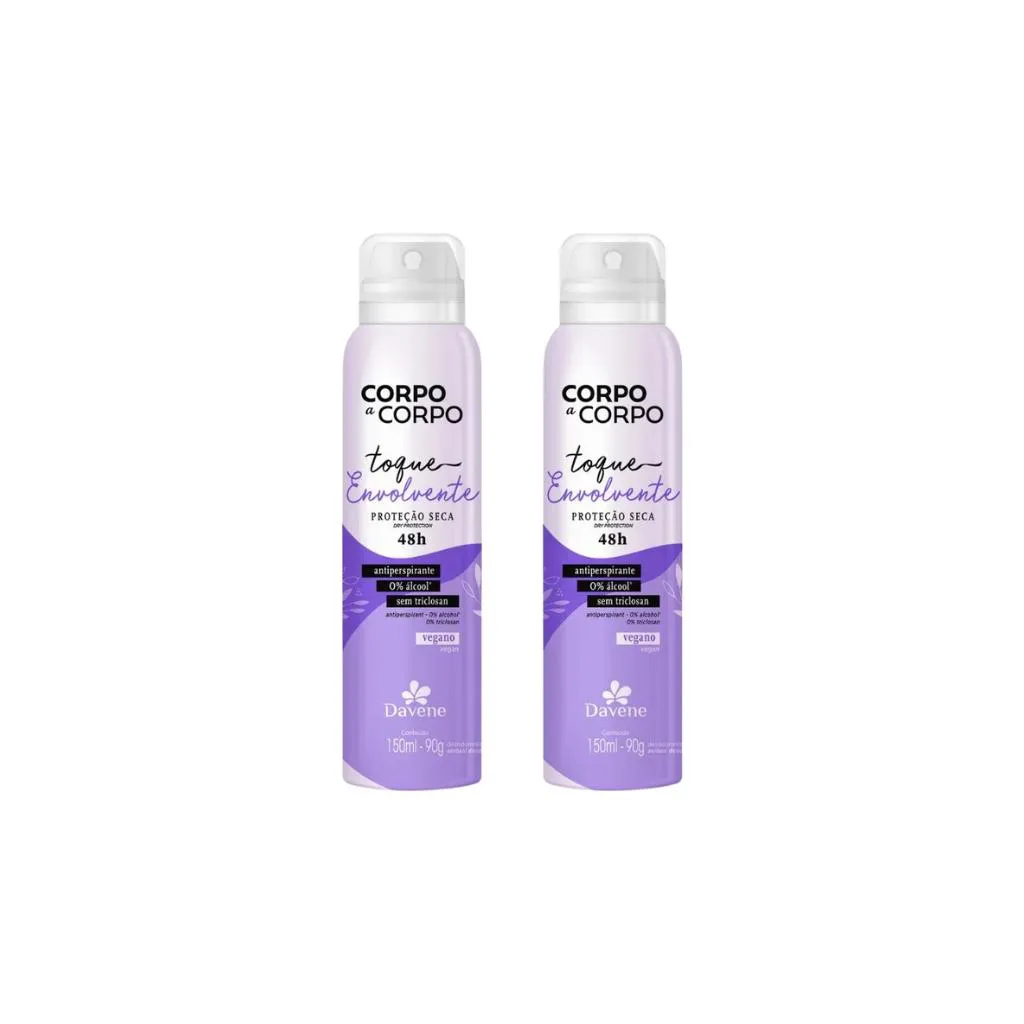 DESODORANTE AERO DAVENE CORPO A CORPO ENV 150ML-KIT C/2UN