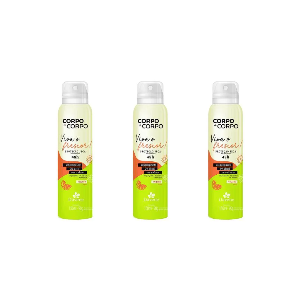 DESODORANTE AERO DAVENE CORPO A CORPO FRESC 150ML-KIT C/3UN