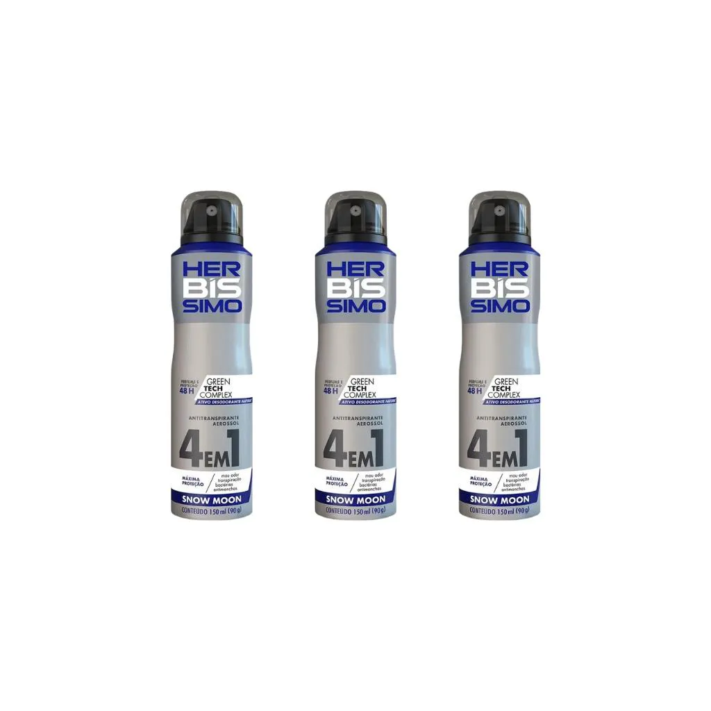 DESODORANTE AERO HERBíSSIMO SNOW MOON 150ML-KIT C/3UN