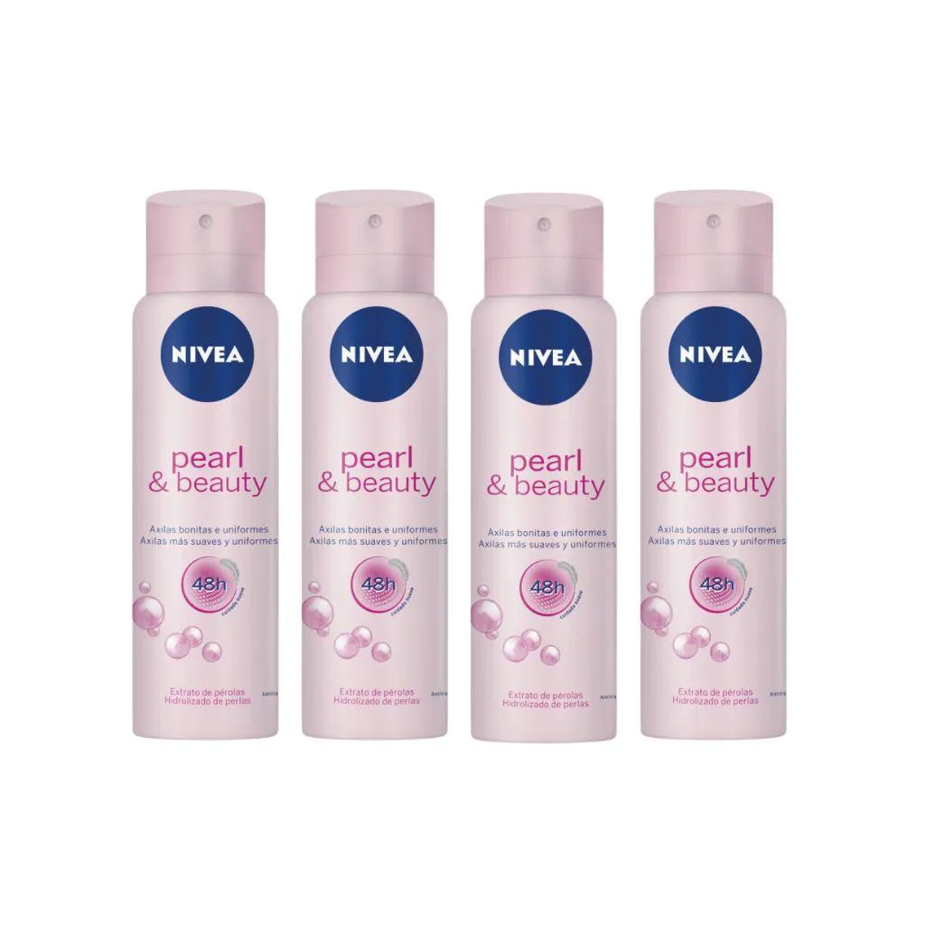 DESODORANTE AERO NIVEA 150ML FEM PEARL BEAUTY - KIT C/ 4UN