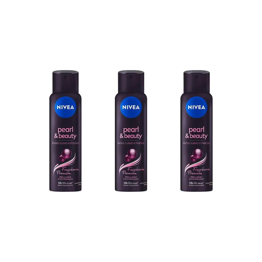 DESODORANTE AERO NIVEA 150ML FEM PEARL BEAUTY PL-KIT C/3UN