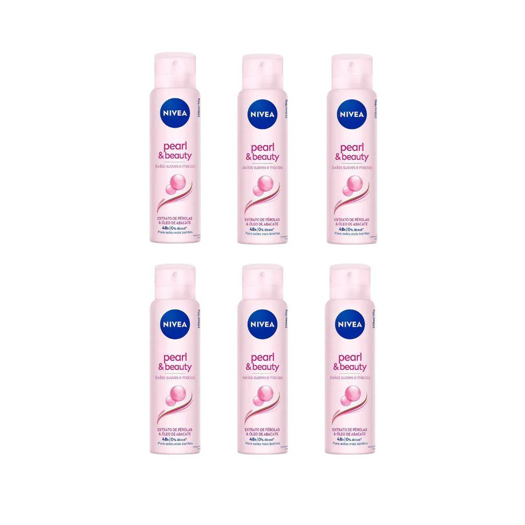 DESODORANTE AERO NIVEA 150ML FEM PEARL BEAUTY-KIT C/6UN