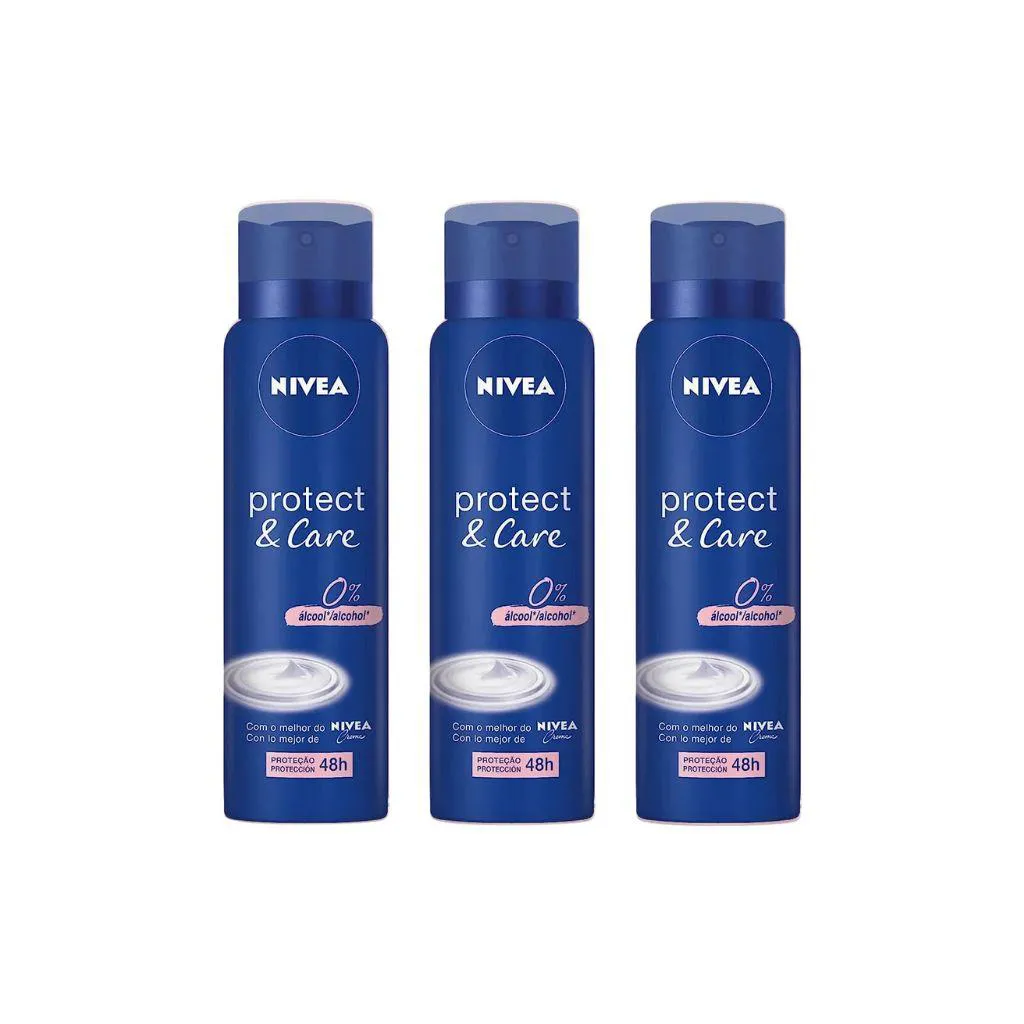 DESODORANTE AERO NIVEA 150ML FEM PROTECT & CARE-KIT C/3UN